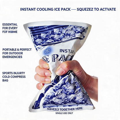 Rapid-Cooling Ice Pack- No water needed- no refrigeration required—simply give it a gentle squeeze.