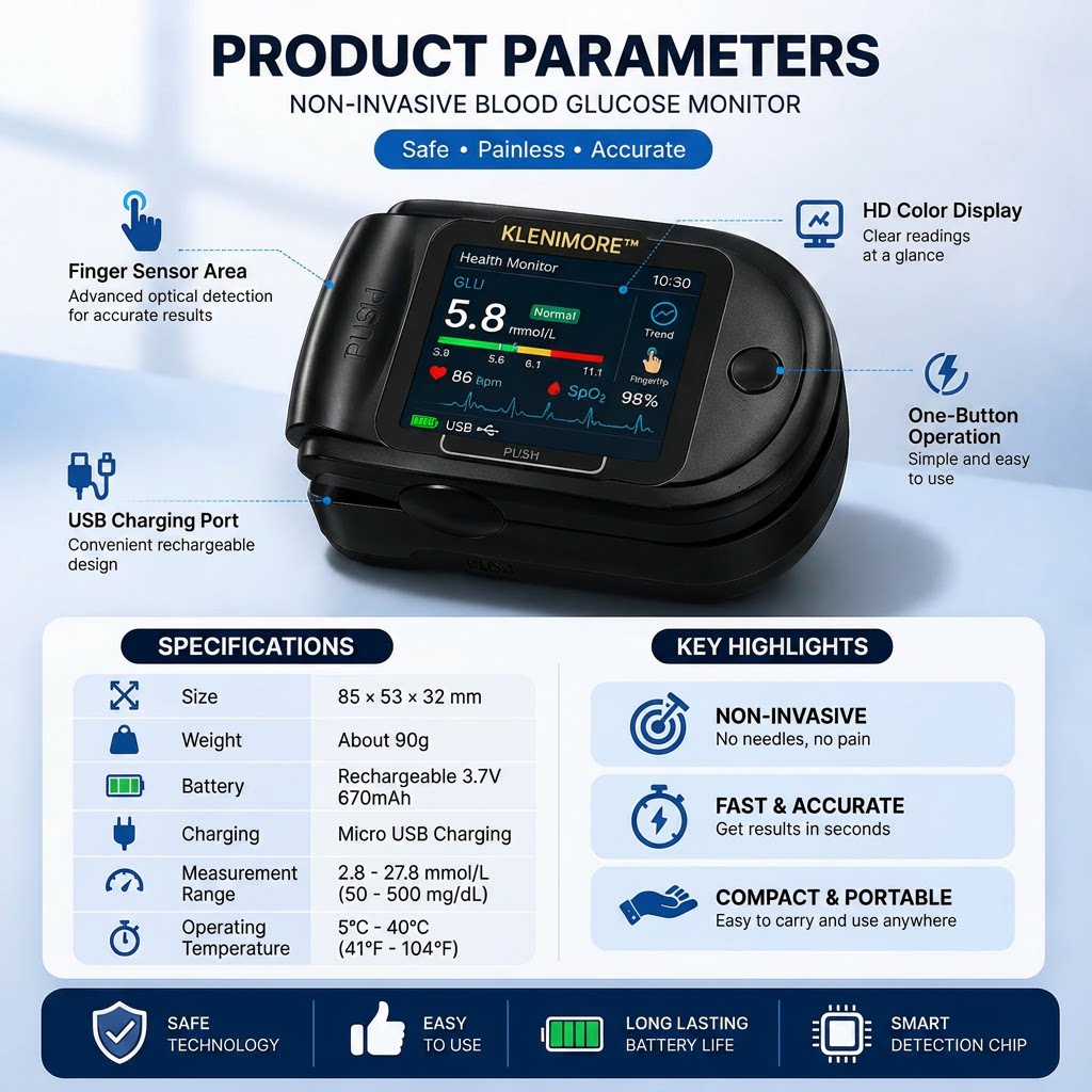 KLENIMORE™ Non-Invasive Blood Glucose Monitor | High-Precision 99.9% Accuracy | TGA Certified