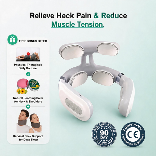 Cheeroll® Home Shoulder & Neck Massager — Cervical Care Device with Heating, Vibration, and Multi-functional Smart Pulse Technology