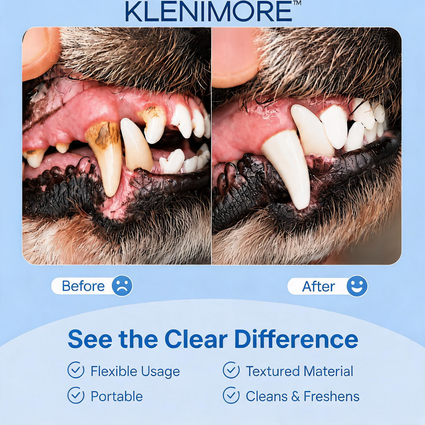 KLENIMORE™  Dog & Cat Teeth Cleaning Finger Wipes