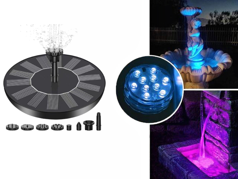 🔥Hot Sales 56% OFF🔥KLENIMORE™ Solar Fountain, Solar Powered Bird Bath Fountain Pump with 4 Nozzles 1.4W Solar Panel Kit Water Pump, Outdoor Watering Submersible Pump for Pond, Pool, Garden, Fish Tank