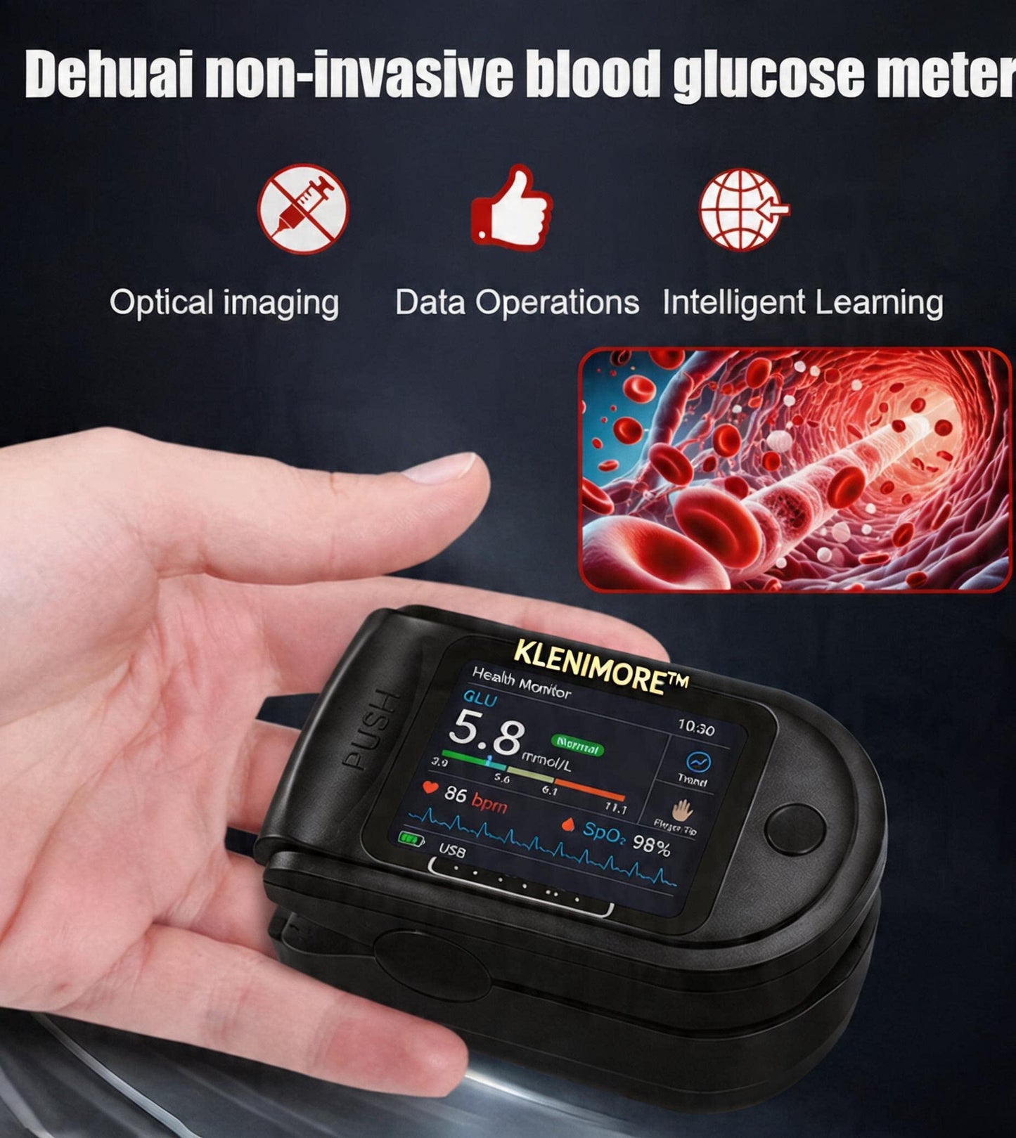 KLENIMORE™ Non-Invasive Blood Glucose Monitor | High-Precision 99.9% Accuracy | TGA Certified