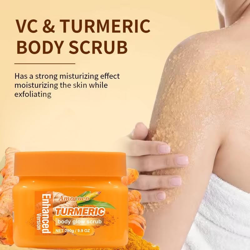 Turmeric Body Scrub, Botanical Skin Cleanser for Dullness & Uneven Tone