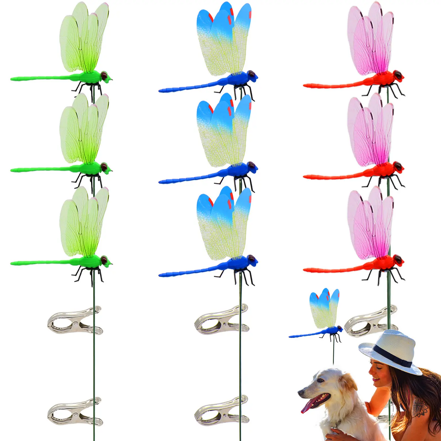 KLENIMORE™🪰 Dragonfly Clip Bug Repellent – Natural Fly & Mosquito Deterrent 🦟 | 3D Realistic Outdoor Garden Decor | Clip-On Hat, Backpack & Camping Gear