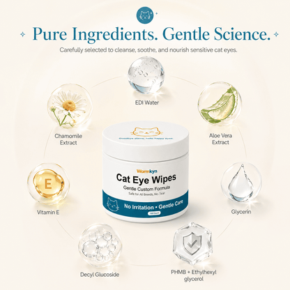 Gentle, No-Sting Cat Eye Wipes – Removes & Prevents Tear Stains