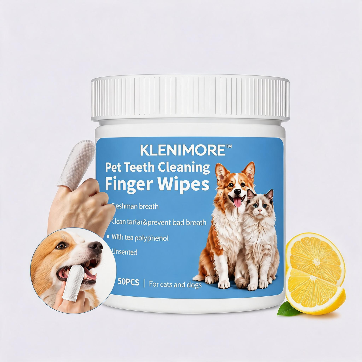 KLENIMORE™  Dog & Cat Teeth Cleaning Finger Wipes
