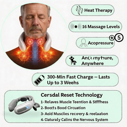 Cheeroll® Home Shoulder & Neck Massager — Cervical Care Device with Heating, Vibration, and Multi-functional Smart Pulse Technology