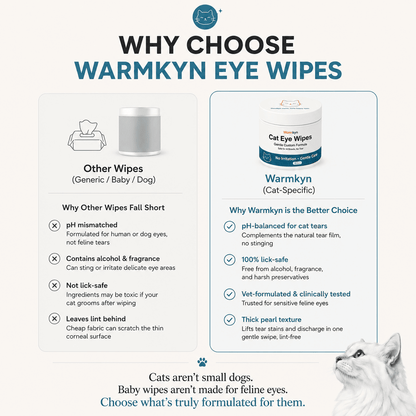 Gentle, No-Sting Cat Eye Wipes – Removes & Prevents Tear Stains