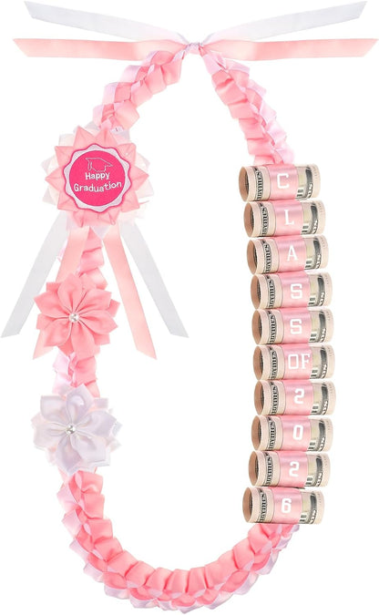 🎓 KLENIMORE™ 2026 Graduation Money Lei with Cash Holder 💵✨ 48 Inch Extra Long Braided Ribbon Lei 🎀 DIY Graduation Garland for Cash Gifts 💰 Class of 2026 Grad Party Decorations 🎉