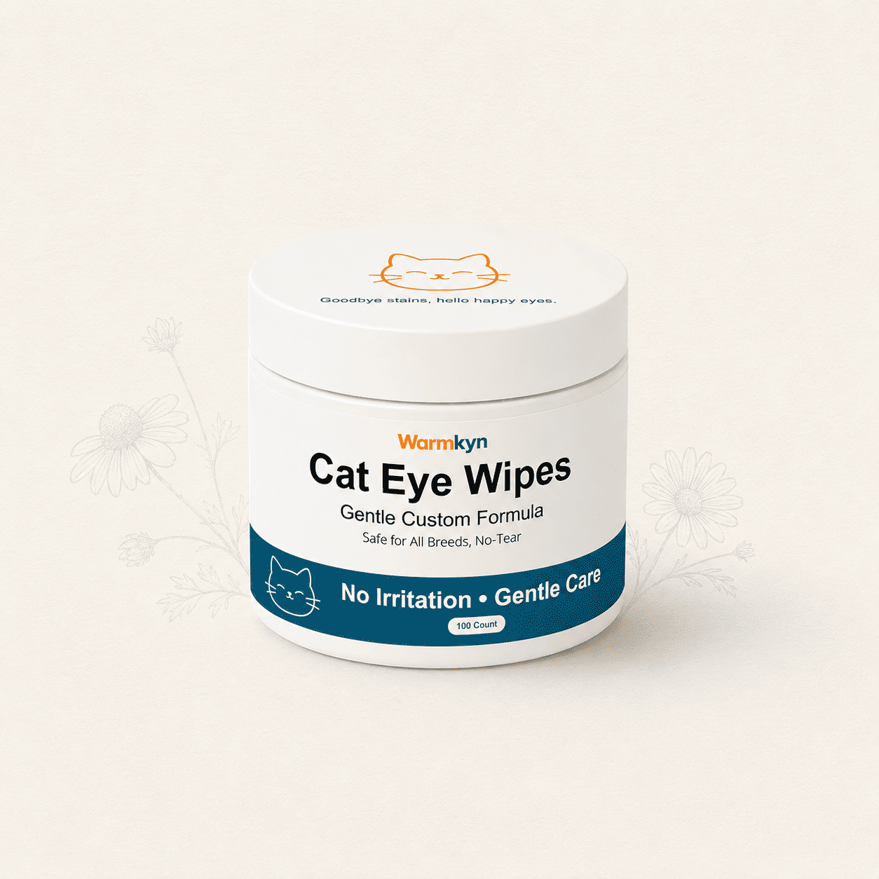 Gentle, No-Sting Cat Eye Wipes – Removes & Prevents Tear Stains