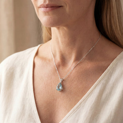 Health Peak™ VitalBreath Aquamarine Pendant Crystal – Respiratory Renewal