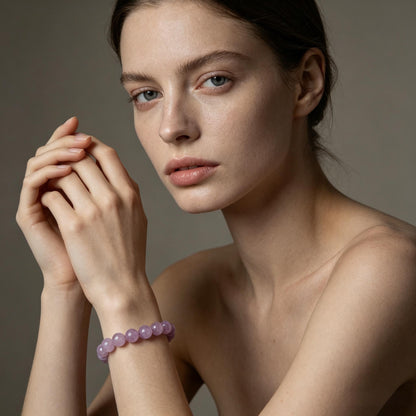 💜 Lavender Jade Energy Bracelet ✨ Stylish gemstone for peace, luck 🍀 calm energy & balance 🌿 elegant everyday wear 🧘‍♀️