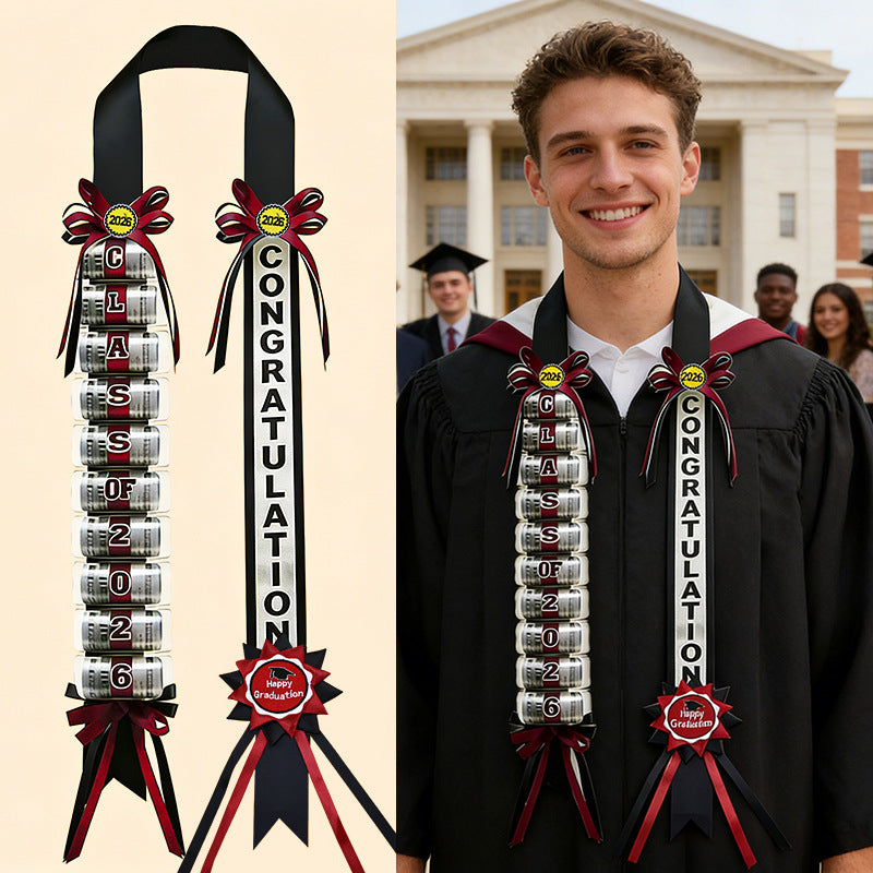 🎓 KLENIMORE™ 2026 Graduation Money Lei with Cash Holder 💵✨ 48 Inch Extra Long Braided Ribbon Lei 🎀 DIY Graduation Garland for Cash Gifts 💰 Class of 2026 Grad Party Decorations 🎉