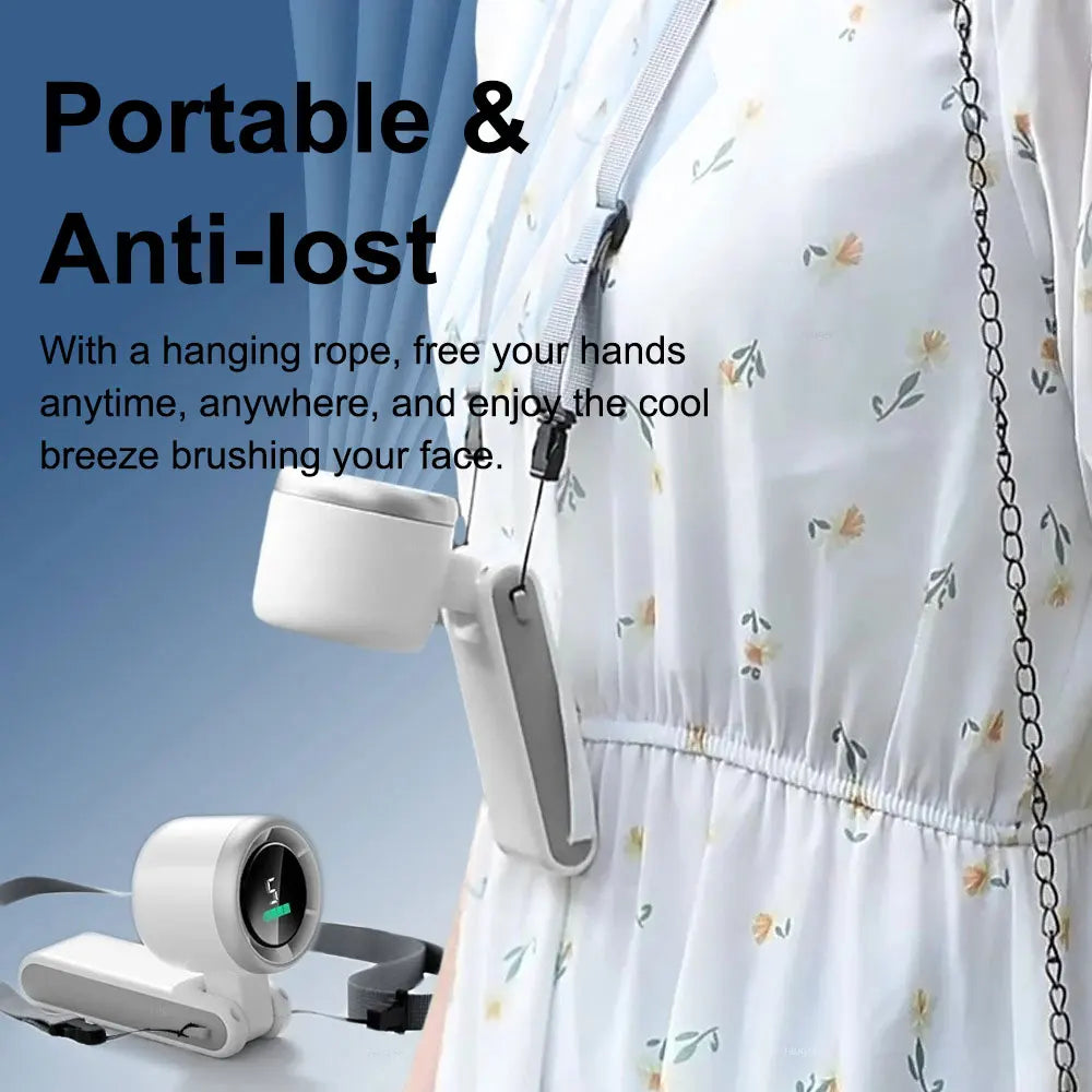 Cheeroll® Portable Handheld Electric Fan – 5-Speed Ice Cooling with LED Display