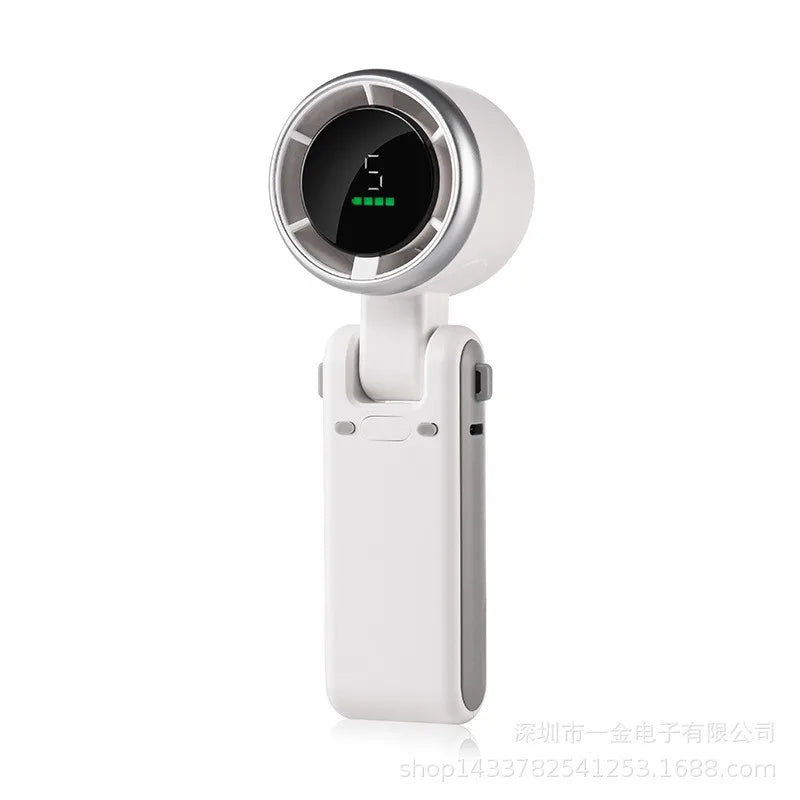 Cheeroll® Portable Handheld Electric Fan – 5-Speed Ice Cooling with LED Display