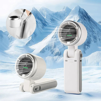 Cheeroll® Portable Handheld Electric Fan – 5-Speed Ice Cooling with LED Display