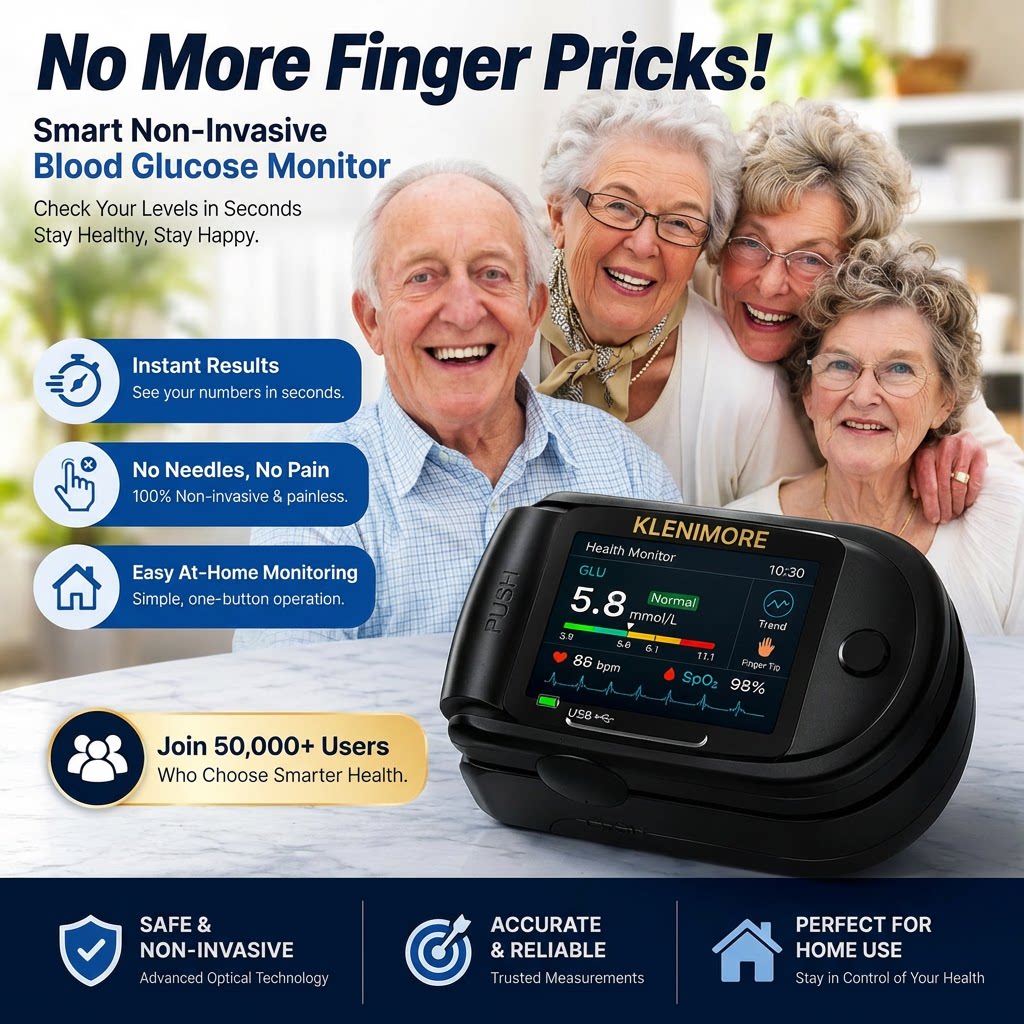 KLENIMORE™ Non-Invasive Blood Glucose Monitor | High-Precision 99.9% Accuracy | TGA Certified