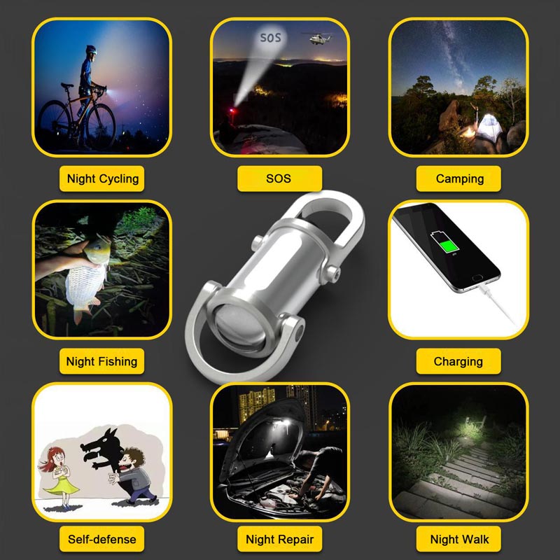 Cheeroll® 1200LM Super Bright Mini Keychain Flashlight Waterproof