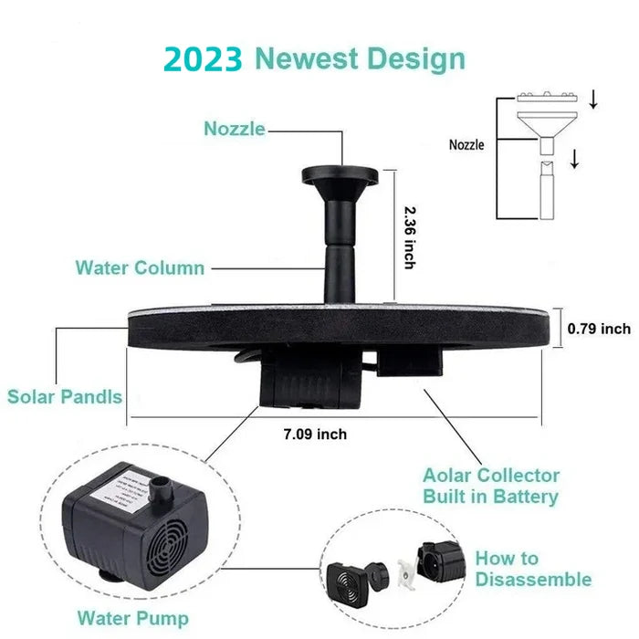 🔥Hot Sales 56% OFF🔥KLENIMORE™ Solar Fountain, Solar Powered Bird Bath Fountain Pump with 4 Nozzles 1.4W Solar Panel Kit Water Pump, Outdoor Watering Submersible Pump for Pond, Pool, Garden, Fish Tank