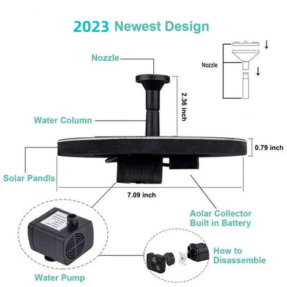 🔥Hot Sales 56% OFF🔥KLENIMORE™ Solar Fountain, Solar Powered Bird Bath Fountain Pump with 4 Nozzles 1.4W Solar Panel Kit Water Pump, Outdoor Watering Submersible Pump for Pond, Pool, Garden, Fish Tank