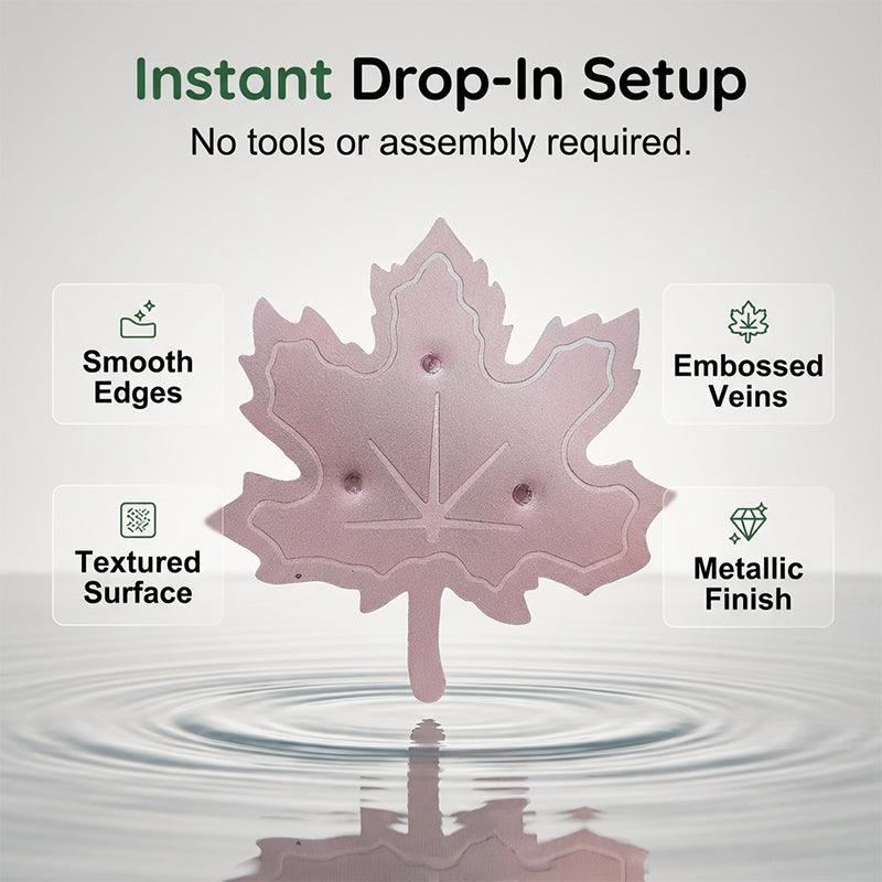 Universal maple leaf shaped water purifier for birdbaths