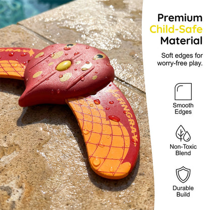 Water-Powered Manta Ray Toy Underwater Pool Toy—Equipped with self-propelled jet propulsion and adjustable fins, this pool diving toy glides smoothly underwater.